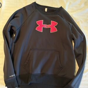 Under Armour Men's Black Pullover Sweatshirt with Red Logo